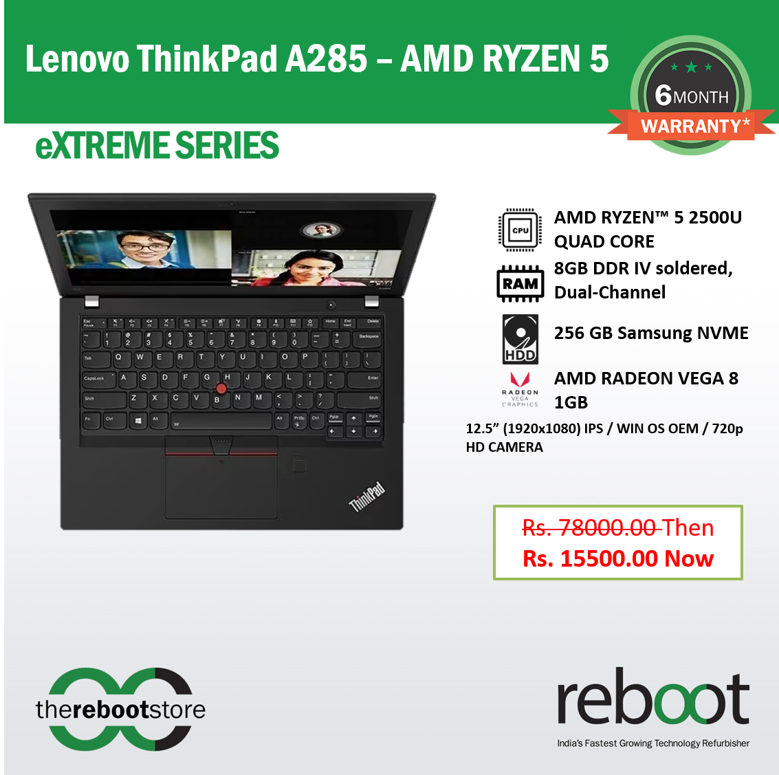 Reboot Refurbished Lenovo ThinkPad A285 Laptop – Reboot Estore