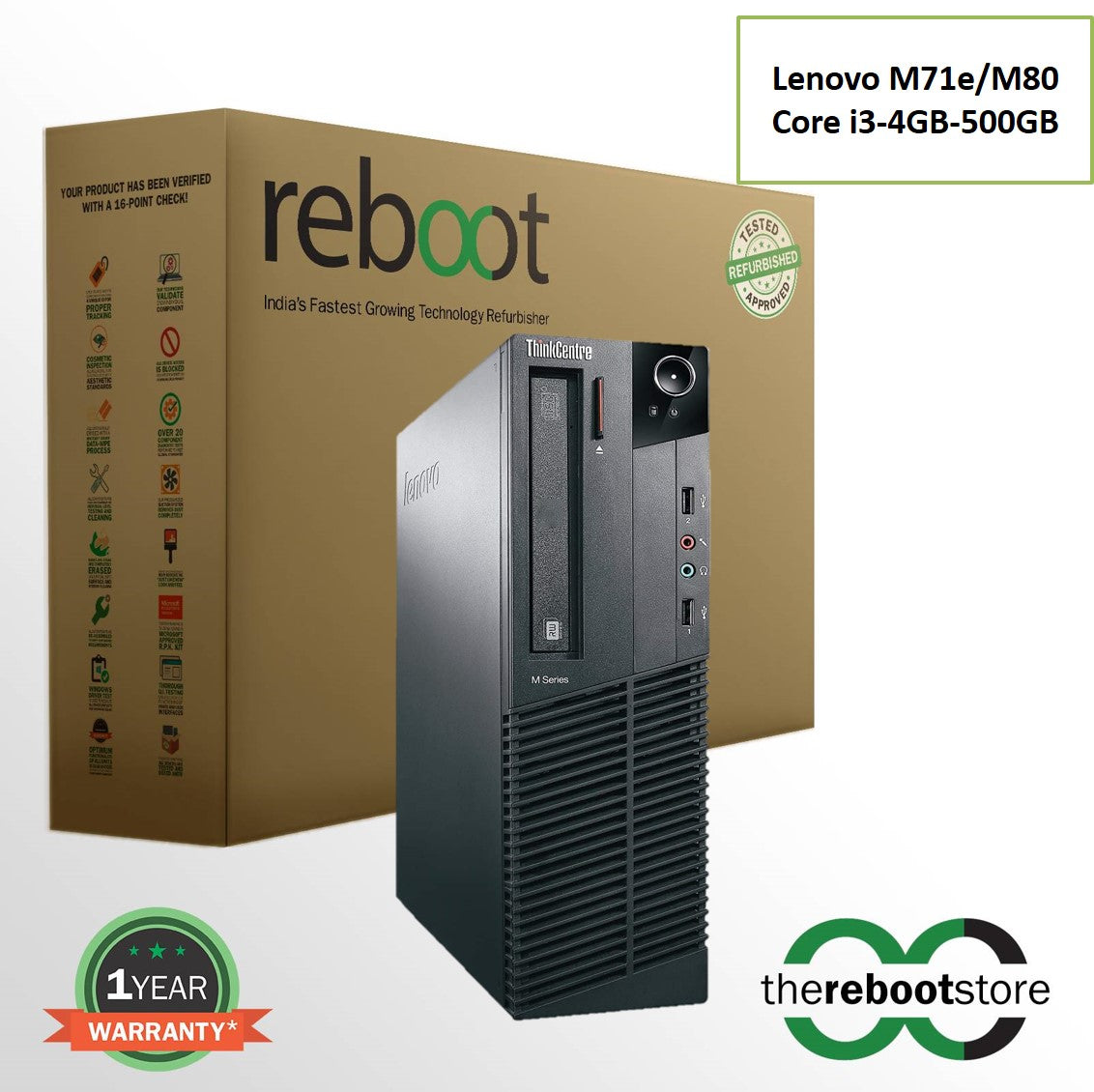 Lenovo ThinkCentre M71e/M81 Refurbished | Core i3 2nd Gen | 4 GB RAM DDR3 | 500 GB | Grade A | 12 Month Warranty
