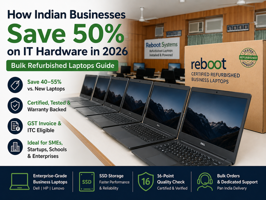 Bulk refurbished laptops for Indian businesses, Dell Latitude office laptops for bulk deployment, HP EliteBook refurbished laptops for startups, ThinkPad business laptops for office procurement, Certified refurbished office laptops India