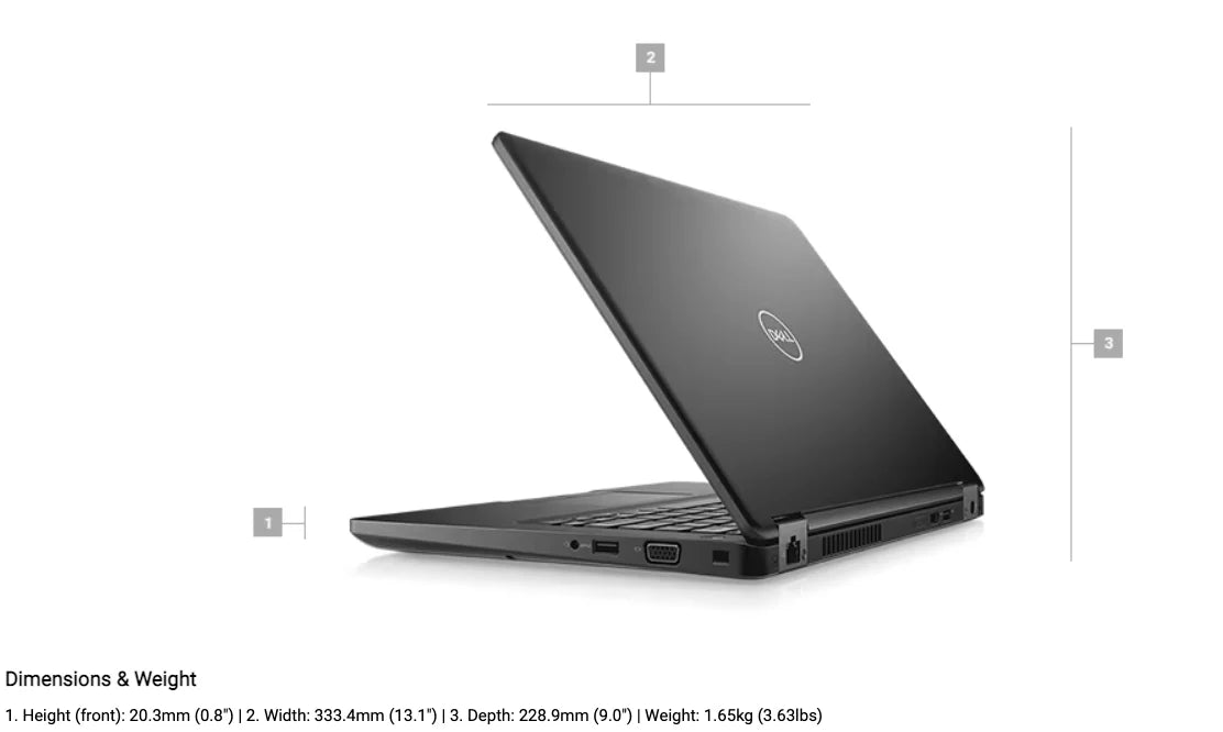 Dell Latitude E5491 Refurbished | Core i5 8th Gen | 8GB RAM | 256GB SSD | 14.1"HD | Grade A | 6 Month Warranty